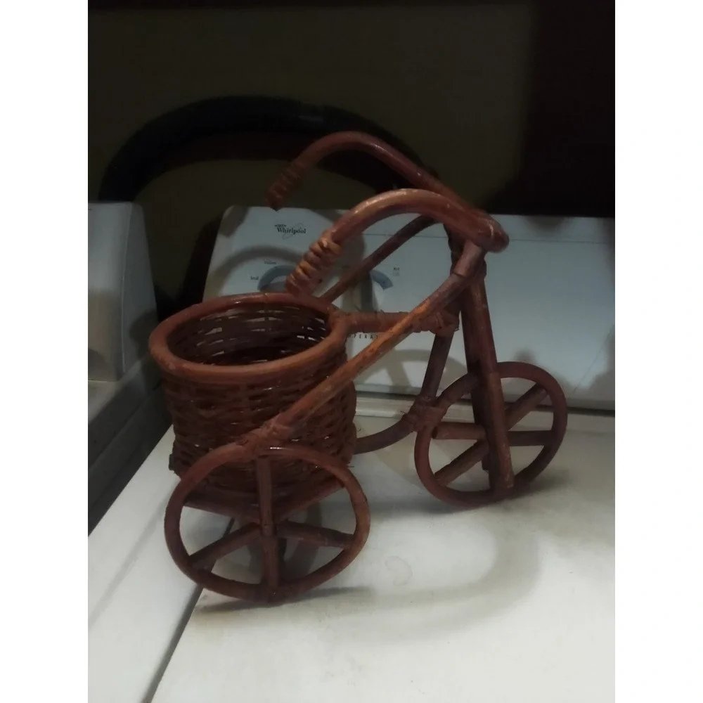 Boho VTG 1950's Bamboo Trycicle Flow Pot Holder 12